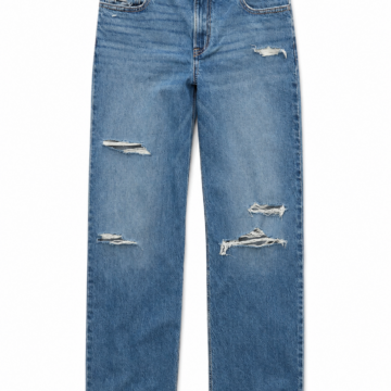 Grey Slim Fit Distressed Jeans