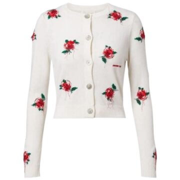 White Women's Long-Sleeve Blouse with Buttoned Cuff